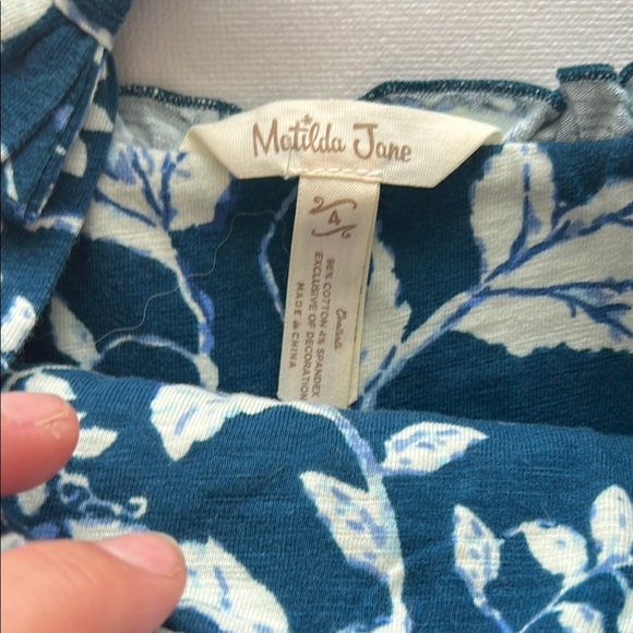 Matilda Jane Camille Floral Blue Kids Romper Size 4 - Picture 4 of 5